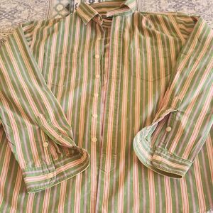 Polo by Ralph Lauren Green and Pink Casual Button Down Shirt